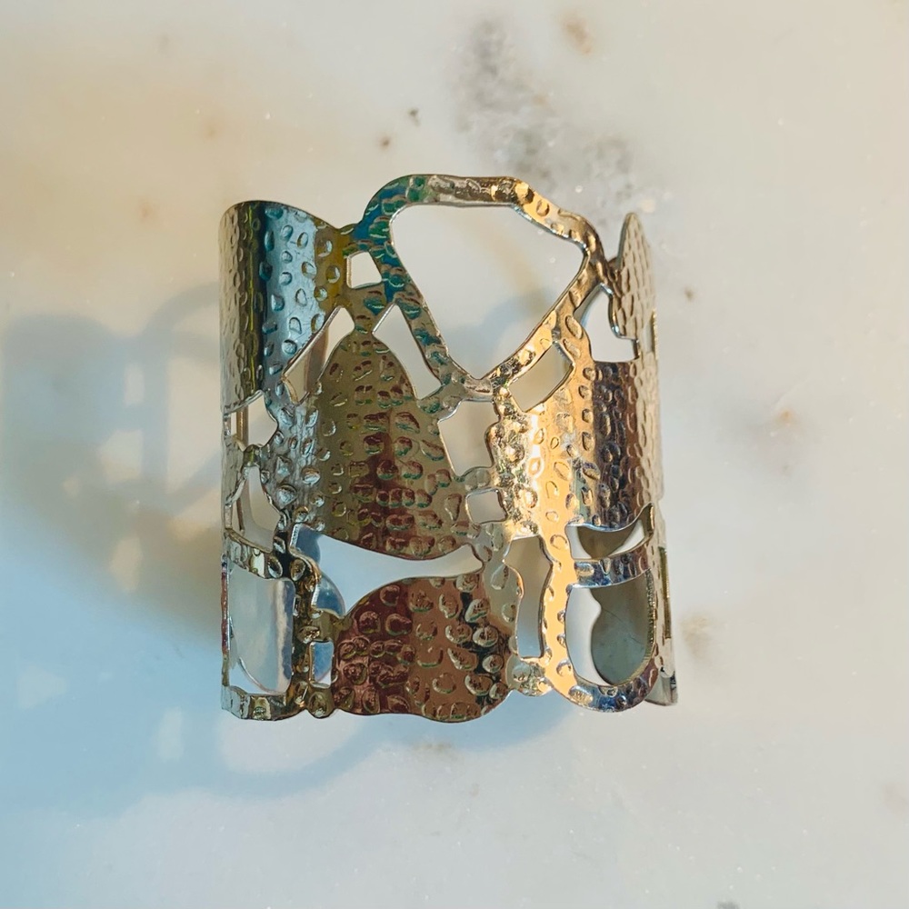 3” cuff, abstract, organic hammered bracelet